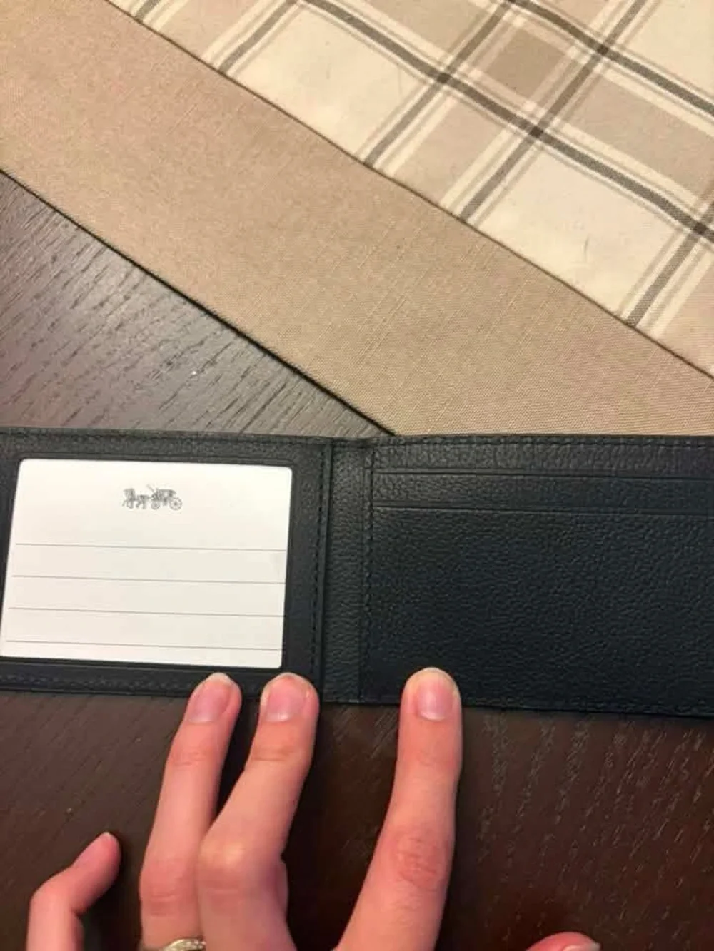 Coach Men’s Navy Blue Leather Card Wallet
